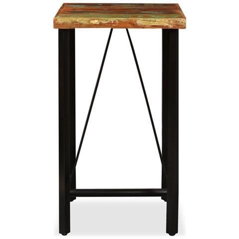 Tavolino Da Bar In Legno Massello Di Recupero 60x60x107 Cm - Foto 2