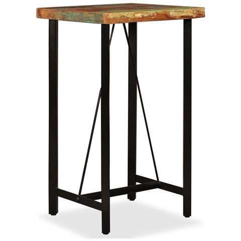 Tavolino Da Bar In Legno Massello Di Recupero 60x60x107 Cm - Foto 1