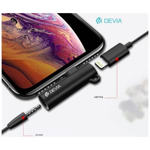 Adattatore Audio Jack 3.5 A Lightning Apple + Carica Nero - Foto 2