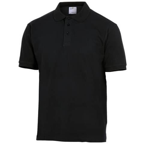 Polo Da Lavoro Leisure Manica Corta - Cotone Piquet - Collo Chiuso C / bottoni Nero - Xxl - Agranoxx - Foto 1