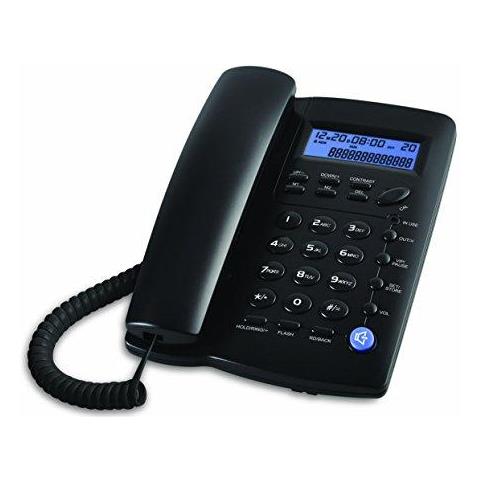 Y043 Telefono Con Filo Con Altoparlante Display Di Base Calculater E Id Chiamante (nero)  - Foto 1