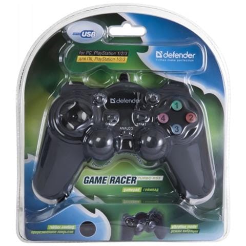 Game Racer Turbo RS3, Gamepad, PC, Playstation, Playstation 2, Playstation 3, Turbo, Cablato, 2m, Nero - Foto 1