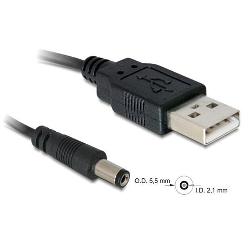 Cavo Alimentazione Usb Connettore Dc 5.5 X 2.1 Mm Mt 1 - Foto 1