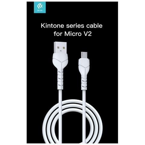 Kintone Cavo Micro Usb 5v 2.1a 1mt Carica E Dati Bianco - Foto 1