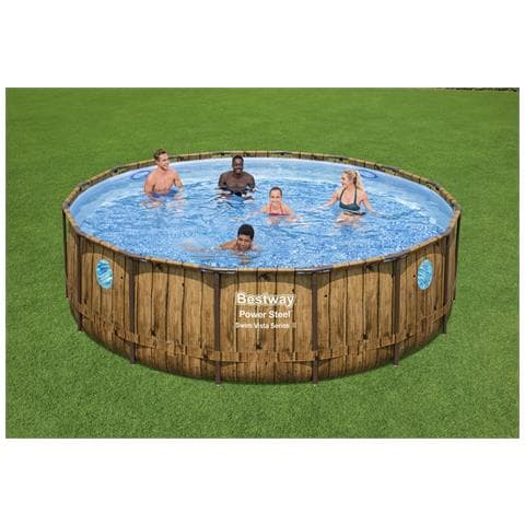 Hilo Piscina Fuori Terra Castagna Effetto Rattan 4,88 X 1,22 M - Foto 12