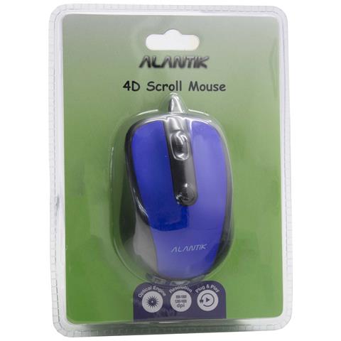 Mouse Cablato Usb Con Filo Blu Oplug And Play Windows Mac 1600dpi Universale - Foto 2