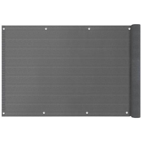 Telo Frangivista Vento Copribalcone Ringhiera Esterno Giardino Tinta Unita Grigio Con Occhielli - Foto 8