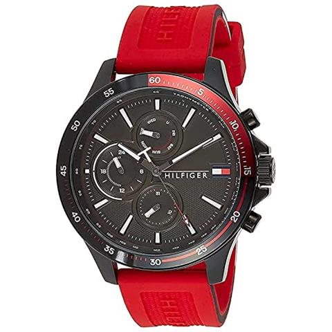 Orologio Analogico Multifunzione Al Quarzo Da Uomo Con Cinturino In Silicone Rosso - 1791722 - Foto 1