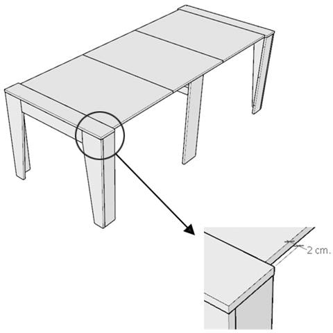 Consolle Allungabile 90x25/211 Cm Anea - Noce - Foto 2