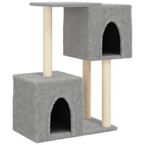 Albero Per Gatti Con Tiragraffi In Sisal Grigio Chiaro 86 Cm - Foto 1