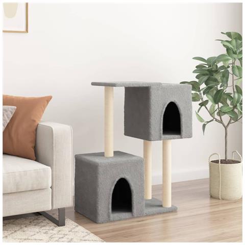 Albero Per Gatti Con Tiragraffi In Sisal Grigio Chiaro 86 Cm - Foto 2