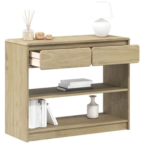 Tavolo Consolle Sauda Rovere 89,5x36,5x73cm Legno Massello Pino - Foto 1