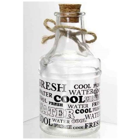 Trade Shop - Set 6pz Bottiglia Bottiglietta In Vetro Tappo In Sughero Decorative 225cc 742293 - Foto 1