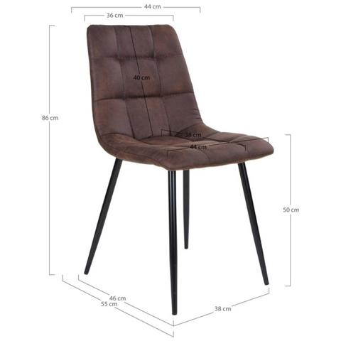 Set 2 Sedie Middelfart - Marrone - Microfibra - 55x44x86 Cm - Foto 5