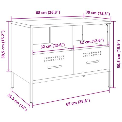 Mobile TV Nero 68x39x50,5 cm in Acciaio - Foto 2