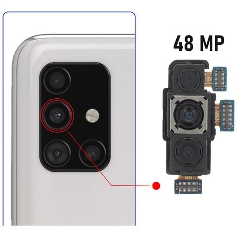 Fotocamera Retro Di Ricambio Per Galaxy A51 Triplo Obiettivo 48 12 5mp, Nero - Foto 4