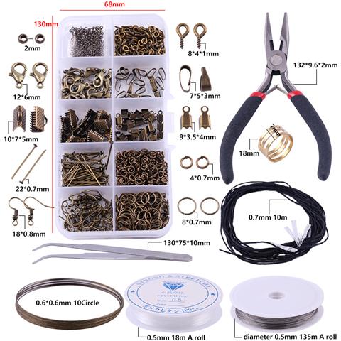 Kit Per La Creazione Di Orecchini In Bronzo Antico Con Pinze E Accessori Per Gioielli   Modello 1 - Foto 1