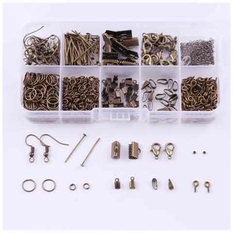 Kit Per La Creazione Di Orecchini In Bronzo Antico Con Pinze E Accessori Per Gioielli   Modello 1 - Foto 3
