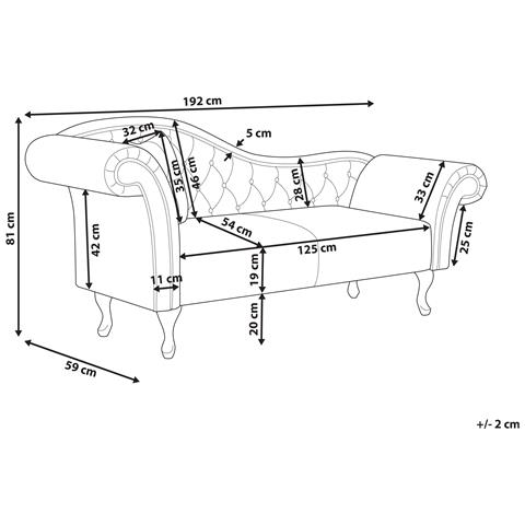 Chaise Longue Versione Sinistra Lattes Velluto Nero Con Cuscino - Foto 8