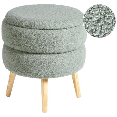 Sgabello Contenitore Okaton Bouclé Verde - Foto 2