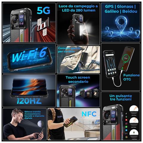 Hyper 7 Pro 5G 256GB 36 GB Ram Dual Sim Display 6.6" 2.4k Fotocamera 200 Mpx Slot Micro SD Android Nero - Foto 6