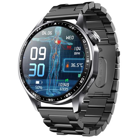 Smartwatch Con Ecg, Cardiofrequenzimetro, Pressione Sanguigna E Contapassi Black Three Beads Strap - Foto 2