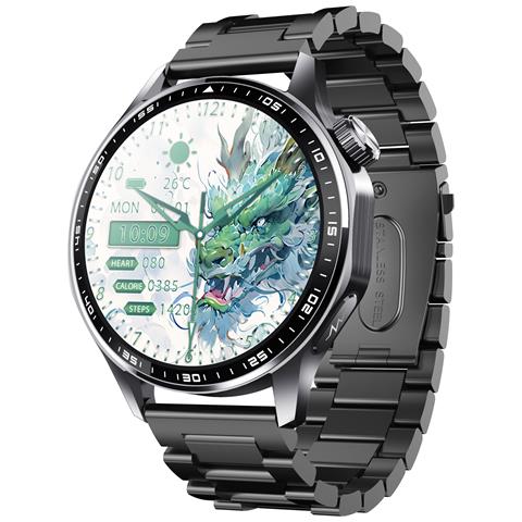 Smartwatch Con Ecg, Cardiofrequenzimetro, Pressione Sanguigna E Contapassi Black Three Beads Strap - Foto 1