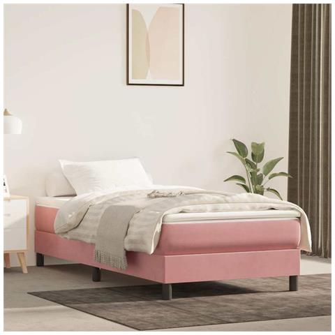 Materasso A Molle Insacchettate Rosa 80x220x20 Cm In Velluto - Foto 1