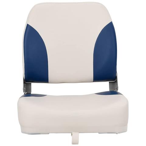 Set Sedile Per Barca Pieghevole 2pz Con Cuscino Blu-bianco - Foto 3
