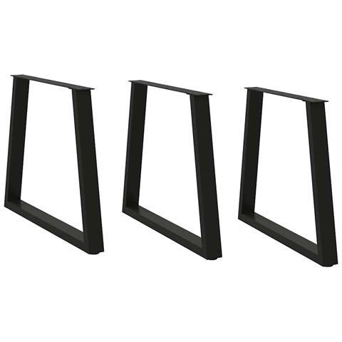 Gambe Per Tavolo Da Pranzo A V 3 Pz Nero 70x(72-73,3)cm Acciaio - Foto 1