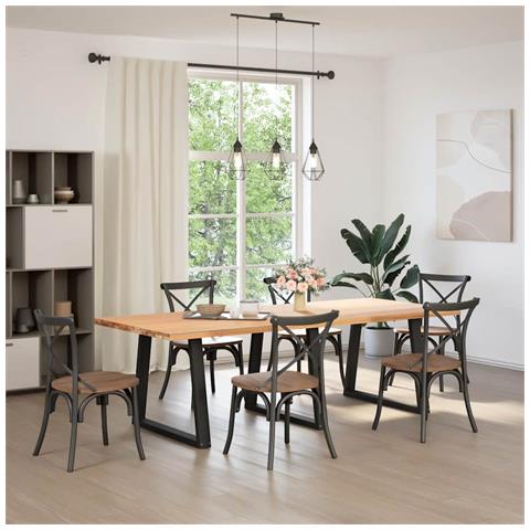 Gambe Per Tavolo Da Pranzo A V 3 Pz Nero 70x(72-73,3)cm Acciaio - Foto 2