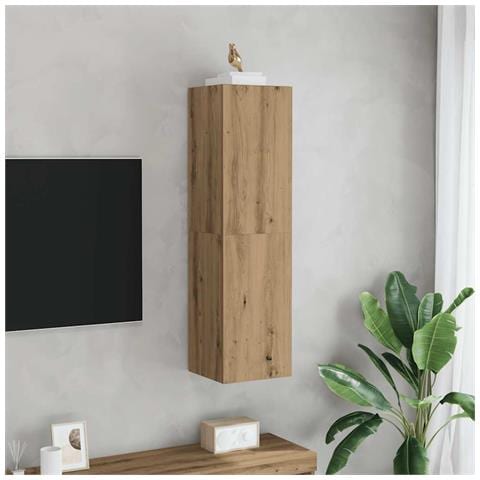 Mobile Tv Rovere Artigianale 30,5x30x110cm In Legno Multistrato - Foto 3