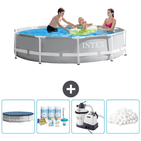 Piscina Fuori Terra - In Giro - 305x305x76 Cm - Grigio - Include Accessori Coordinati Cb63 - Foto 1