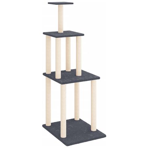 Lusso Casadino - Albero Per Gatti Con Tiragraffi In Sisal Grigio Scuro 149 Cm - Foto 1