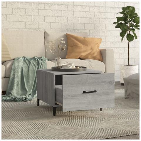 Tavolini Salotto Gambe In Metallo 2pz Grigio Sonoma 50x50x40 Cm - Foto 2