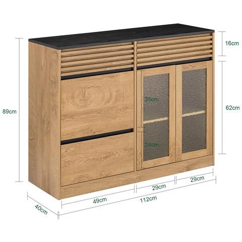 Sobuy Credenza Cucina 112x40x89 Cm Fsb99-n - Foto 2