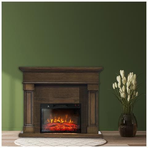 Camini Elettrici Marisa Rovere Scuro, Con Effetto Sonoro, 3 Colori, Con L'app, L120xh102cm - Foto 1