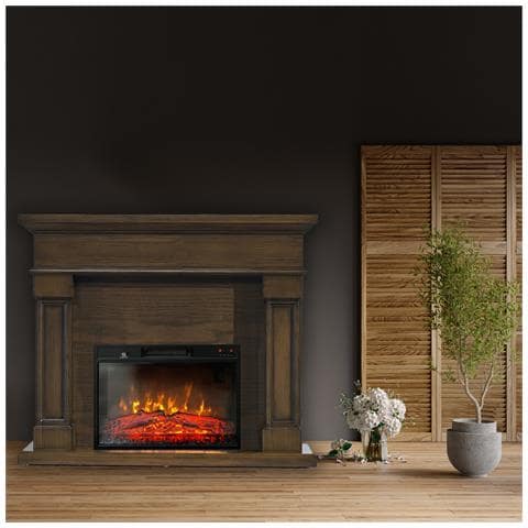 Camini Elettrici Marisa Rovere Scuro, Con Effetto Sonoro, 3 Colori, Con L'app, L120xh102cm - Foto 3