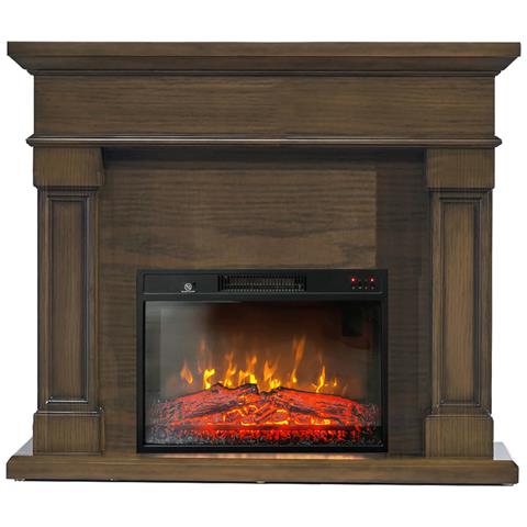 Camini Elettrici Marisa Rovere Scuro, Con Effetto Sonoro, 3 Colori, Con L'app, L120xh102cm - Foto 2