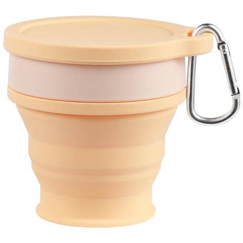 Bicchiere D'acqua Pieghevole 220ml Bicchiere Con Cannuccia Portatile Yellow - Foto 1