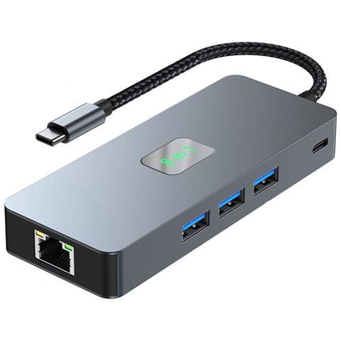 Hub Usb C 8-in-1, Dual 4k60hz, Adattatore Gigabit Ethernet - Foto 1