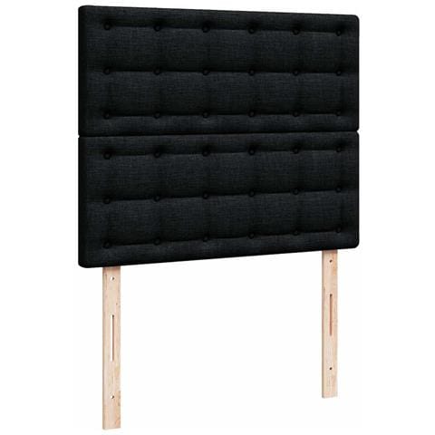 Struttura Letto Pouf con Materasso Nero 120x190 cm Similpelle - Foto 9