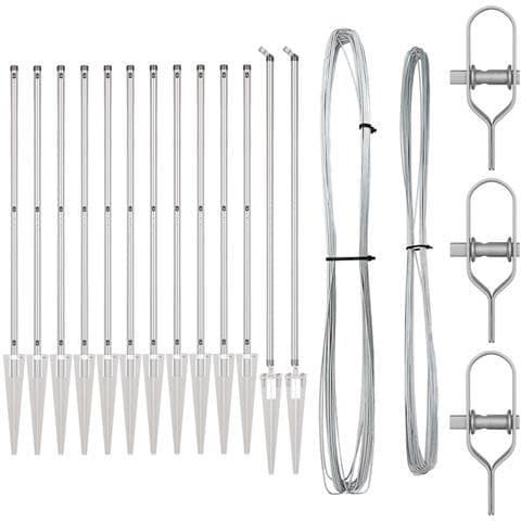 Posti di Fencing con Punta 13 pz Ø32 mm 160 cm Acciaio Zincato - Foto 1