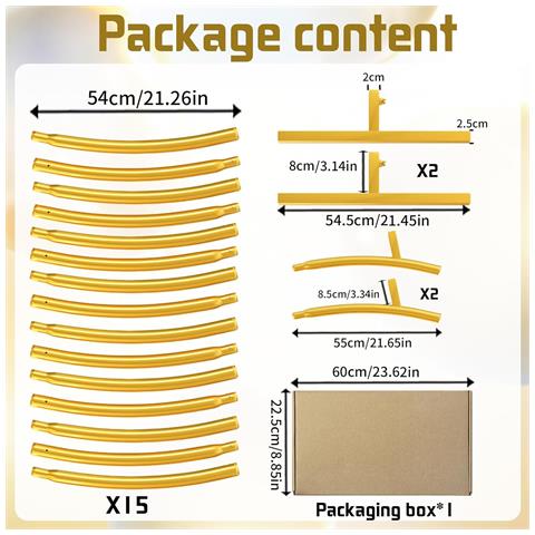 Arco Nuziale Rotondo Per Palloncini Fiori Decorazione Diametro 220 Cm Struttura Dorata - Foto 2