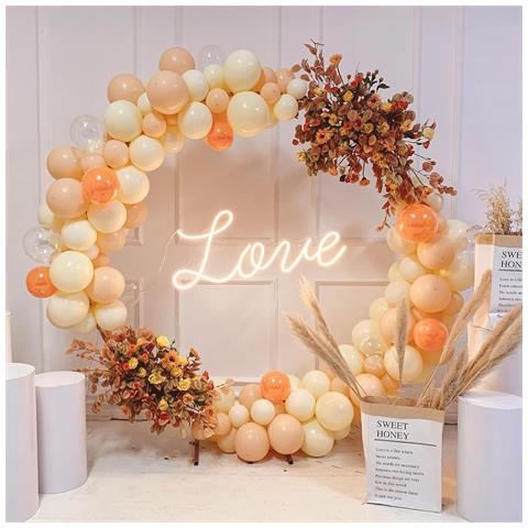 Arco Nuziale Rotondo Per Palloncini Fiori Decorazione Diametro 220 Cm Struttura Dorata - Foto 5