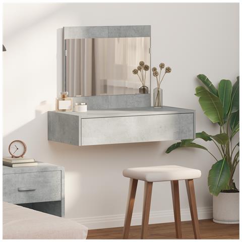 Tavolo Trucco Parete Grigio Cemento 83x40x70 cm - Foto 2