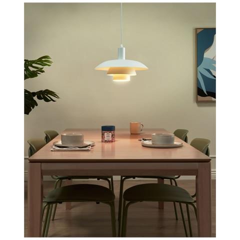 Lampadario Hilba Metallo Bianco - Foto 1