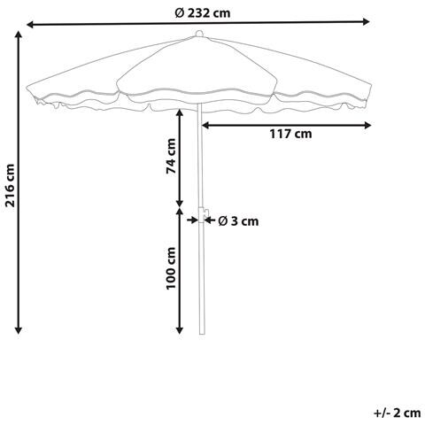 Ombrellone Da Esterno 232 Cm Sestriere Beige - Foto 8