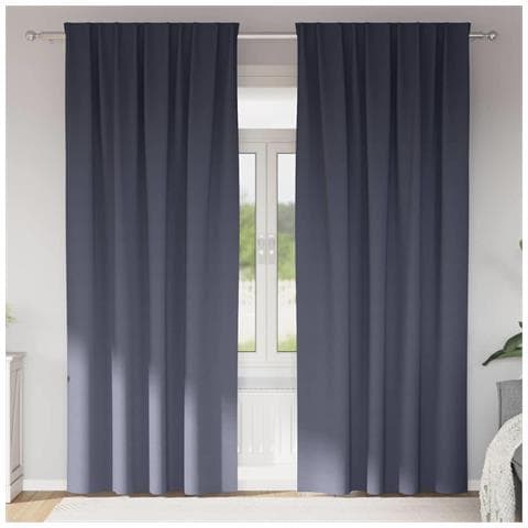 Tende con tende 2 pcs Antracite 245 x 140 cm Poliestere - Foto 2