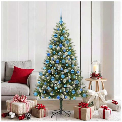 Albero di Natale artificiale a cerniera con neve fioccata - Foto 2